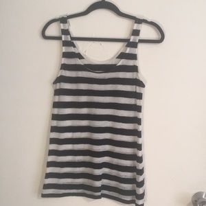 Sheer Black/White Tank Top (Size M)